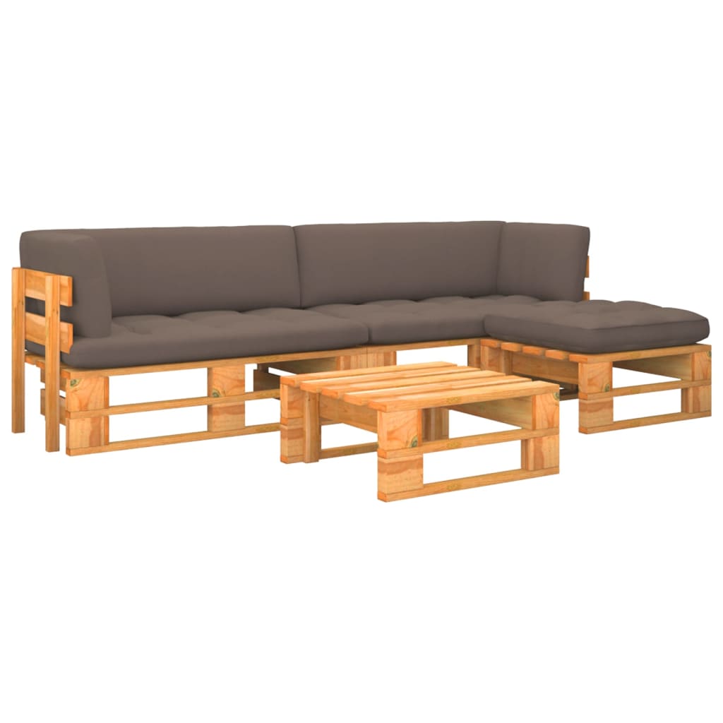 vidaXL Set mobilier paleți, 4 piese, maro miere, lemn de pin tratat