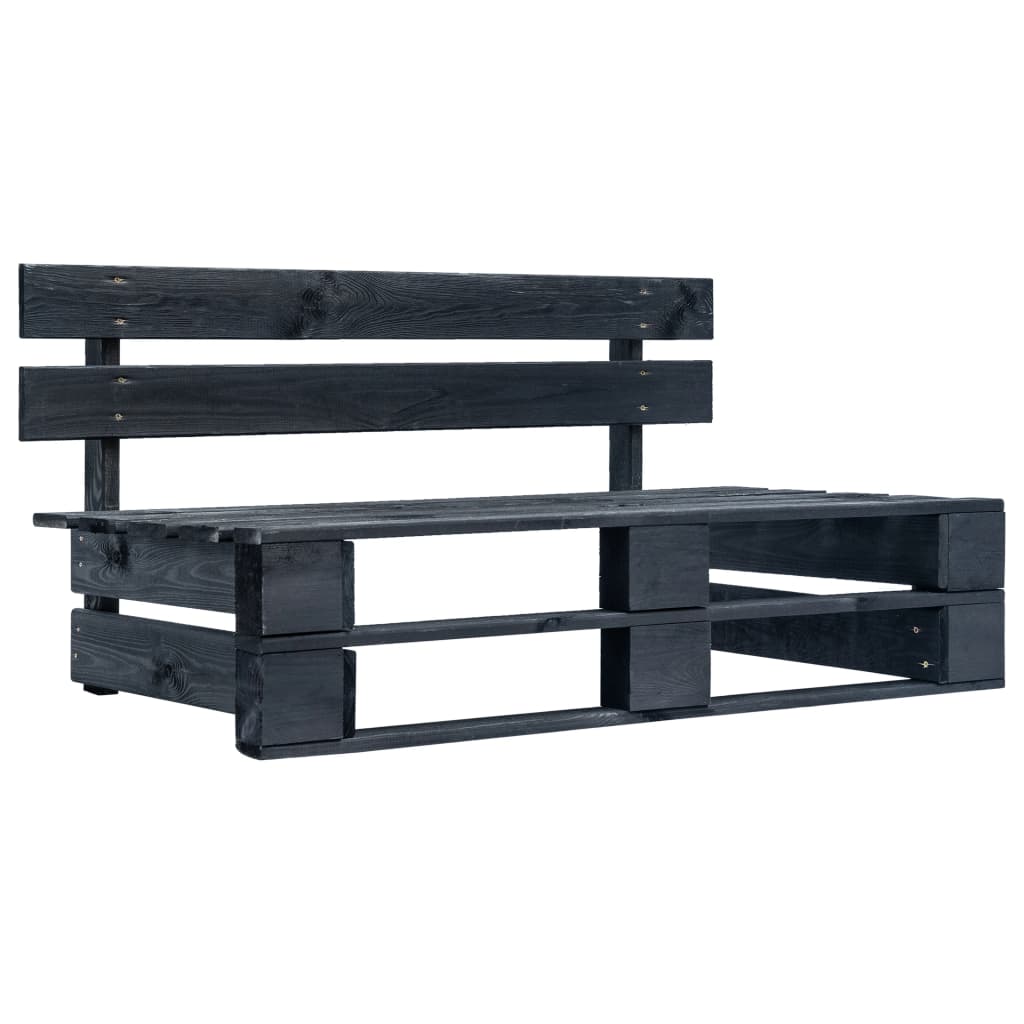 vidaXL 6-delige Loungeset pallet met kussens zwart geïmpregneerd hout