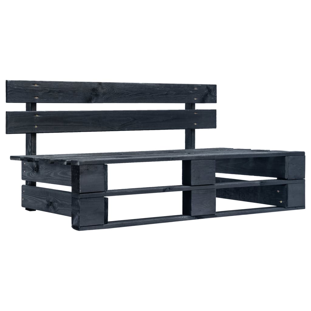 vidaXL 6-delige Loungeset pallet met kussens zwart geïmpregneerd hout