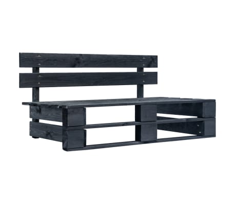 vidaXL Set Divani in Pallet con Cuscini 6 pz in Pino Impregnato Nero