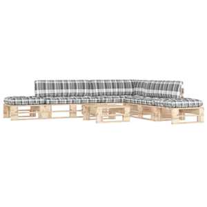 Sedežna garnitura iz palet 6-delna z blazinami impreg. borovina