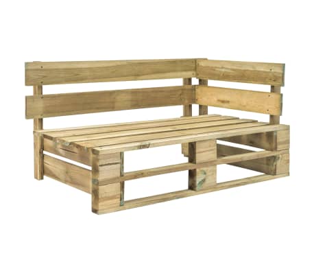 vidaXL 6-delige Loungeset pallet met kussens groen geïmpregneerd hout