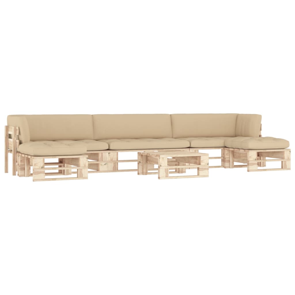 vidaXL Set mobilier de grădină cu perne, 6 piese, lemn pin tratat