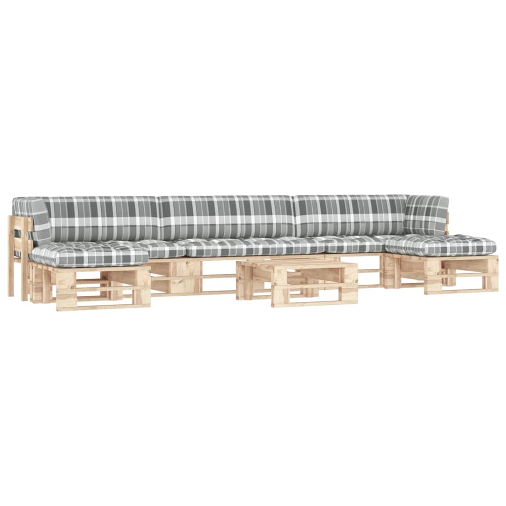 vidaXL Set mobilier de grădină cu perne, 6 piese, lemn pin tratat