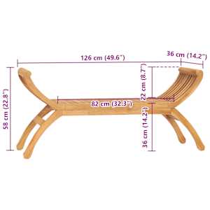 Zahradní lavice 126 cm masivní teakové dřevo - obrázek 6