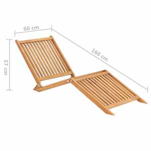 Zahradní lehátko masivní teak - obrázek 8
