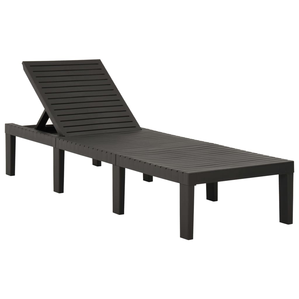 vidaXL Chaise longue Plastique Anthracite