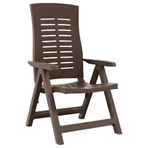 vidaXL Rozkładane krzesła do ogrodu, 2 szt., plastikowe, kolor mokka
