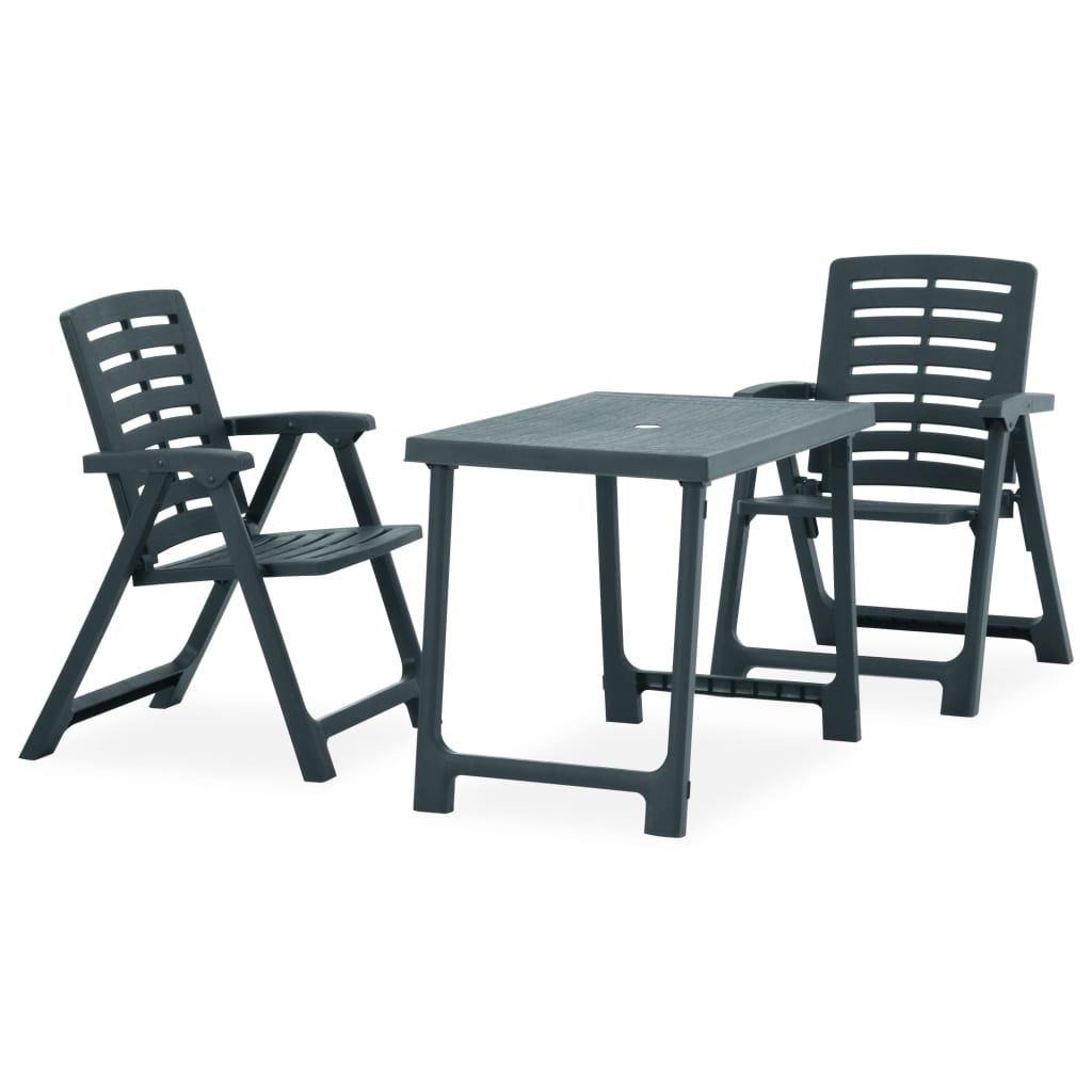 Zestaw bistro zielony, 2 krzesła, 1 stół, 59x56x82 cm