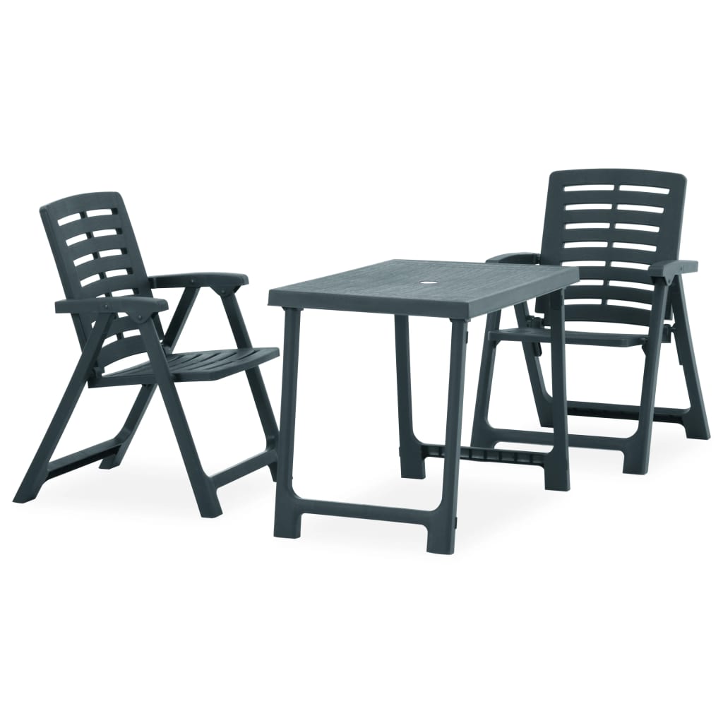 vidaXL 3-tlg. Bistro-Set Klappbar Kunststoff Grün