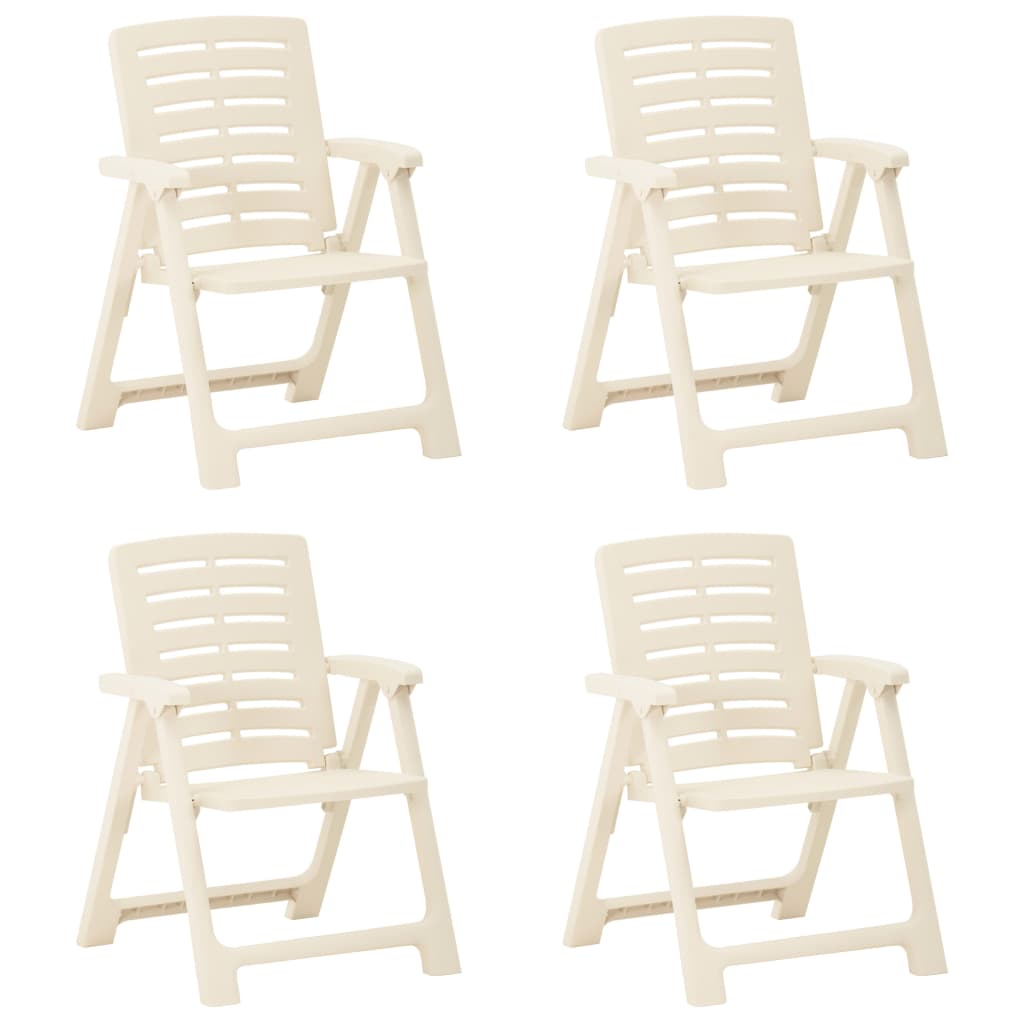 vidaXL Chaises de jardin 4 pcs Plastique Blanc