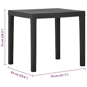 Zahradní stůl šedý 79 x 65 x 72 cm plast - obrázek 5