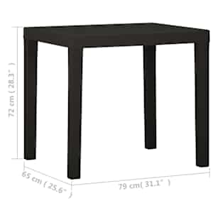 Zahradní stůl antracitový 79 x 65 x 72 cm plast - obrázek 5
