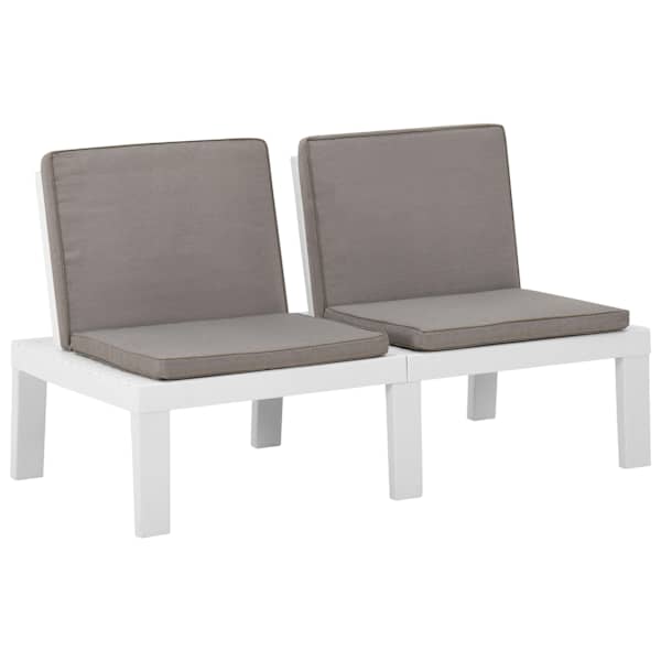 vidaXL aiapink patjadega, plast, valge