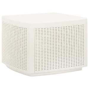Vrtna miza bela 53x53x40 cm plastika