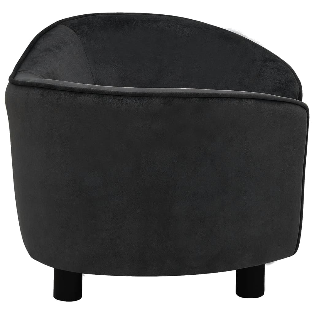Canapé pour chien noir en peluche - 69x49x40 cm