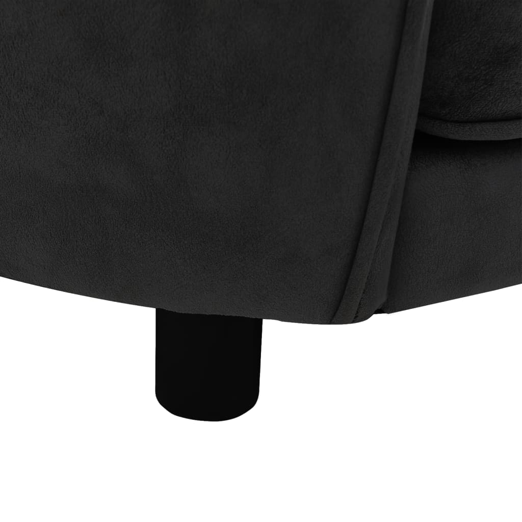 Canapé pour chien noir en peluche - 69x49x40 cm