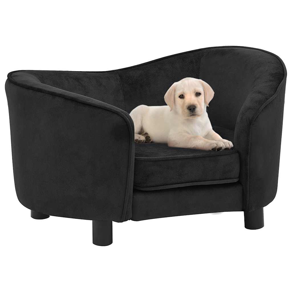 vidaXL Hundesofa Schwarz 69x49x40 cm Plüsch