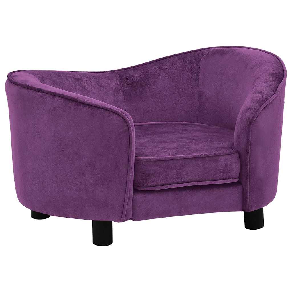 vidaXL Pohovka pro psy vínová 69 x 49 x 40 cm plyš