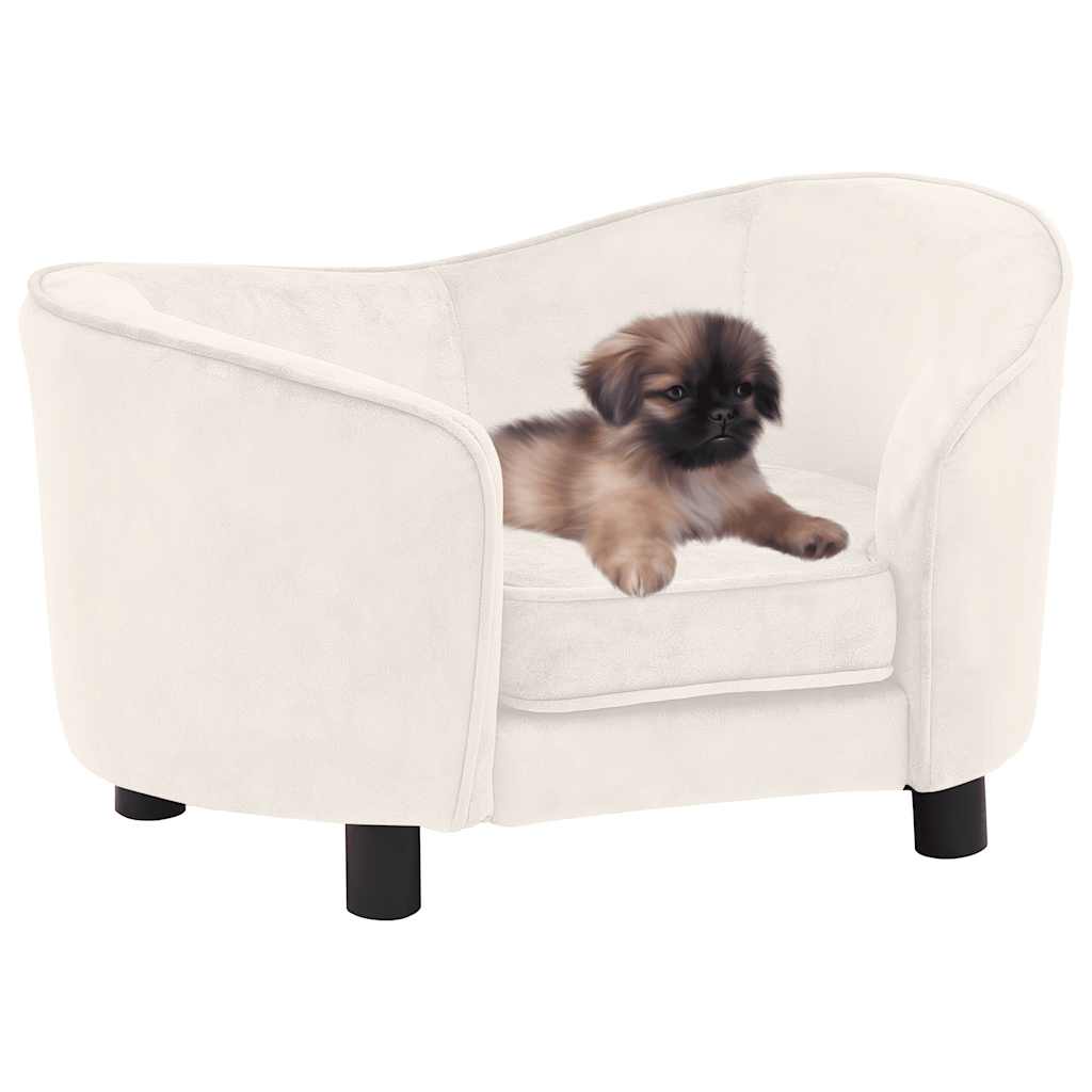 vidaXL Hundesofa Creme 69x49x40 cm Plüsch