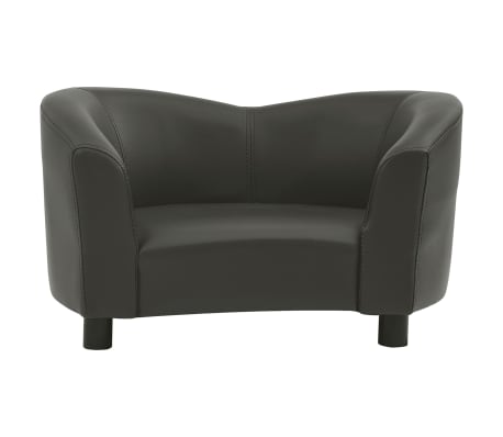 vidaXL Dog Sofa Dark Gray 26.4"x16.1"x15.4" Faux Leather