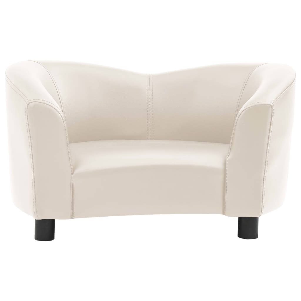 

vidaXL Hondenbank 67x41x39 cm kunstleer crèmekleurig