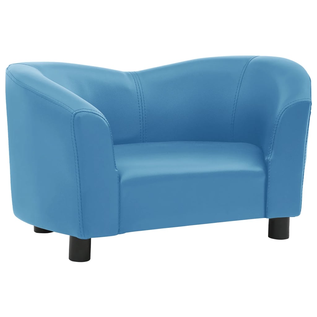 Canapé pour chien turquoise en similicuir - 67x41x39 cm