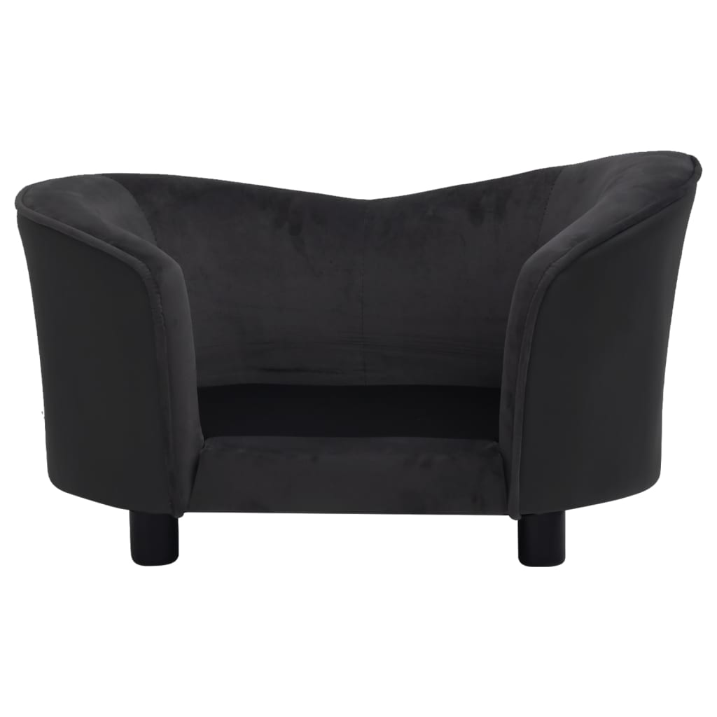 Canapé pour chien noir en similicuir - 69x49x40 cm