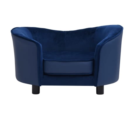 vidaXL Koiran sohva sininen 69x49x40 cm plyysi ja keinonahka