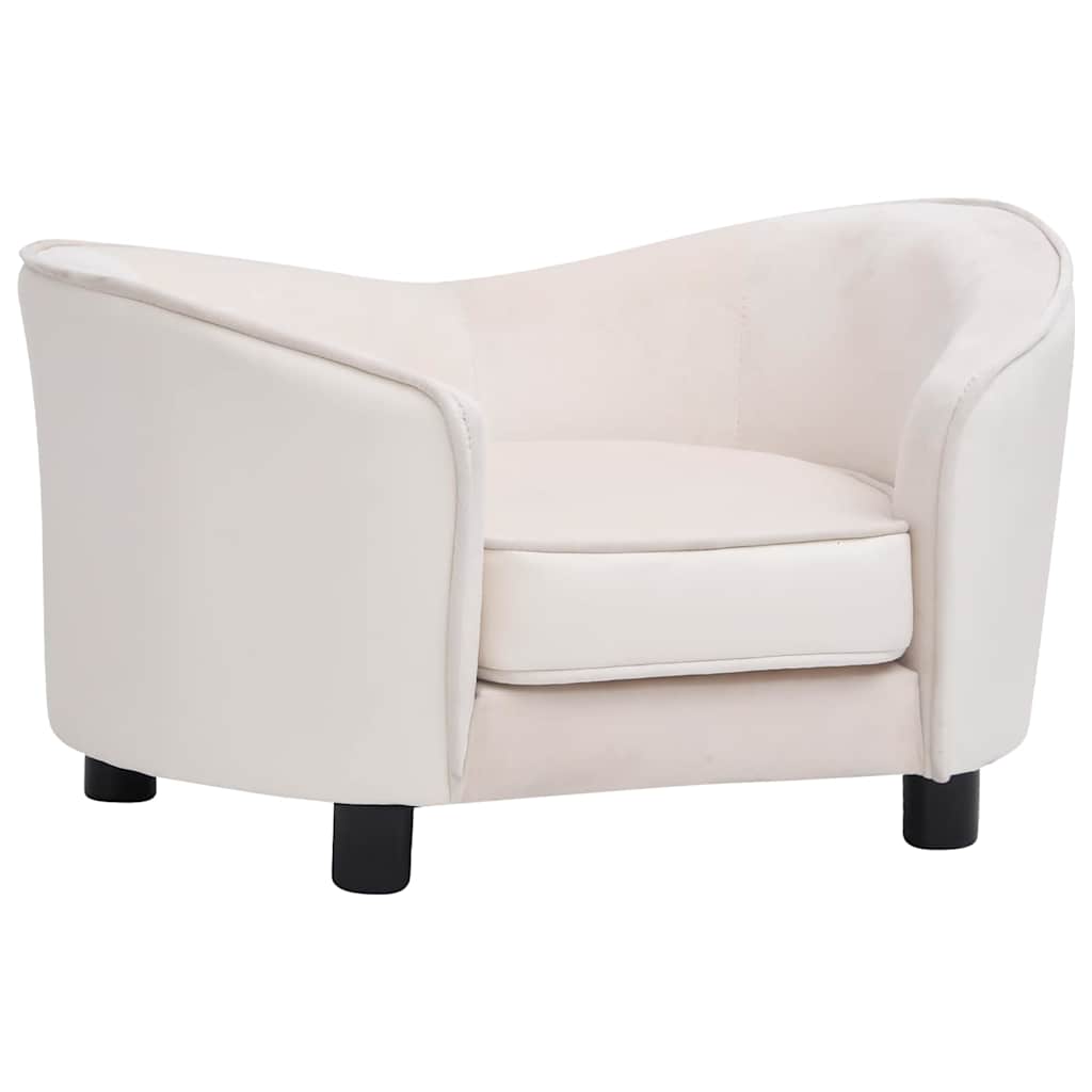 vidaXL Pohovka pro psy krémová 69 x 49 x 40 cm plyš a umělá kůže