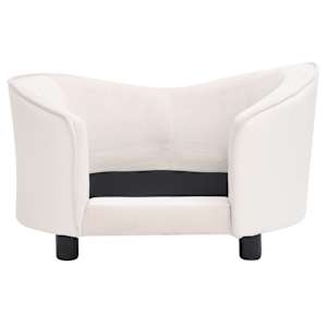 Pohovka pro psy krémová 69 x 49 x 40 cm plyš a umělá kůže - obrázek 4