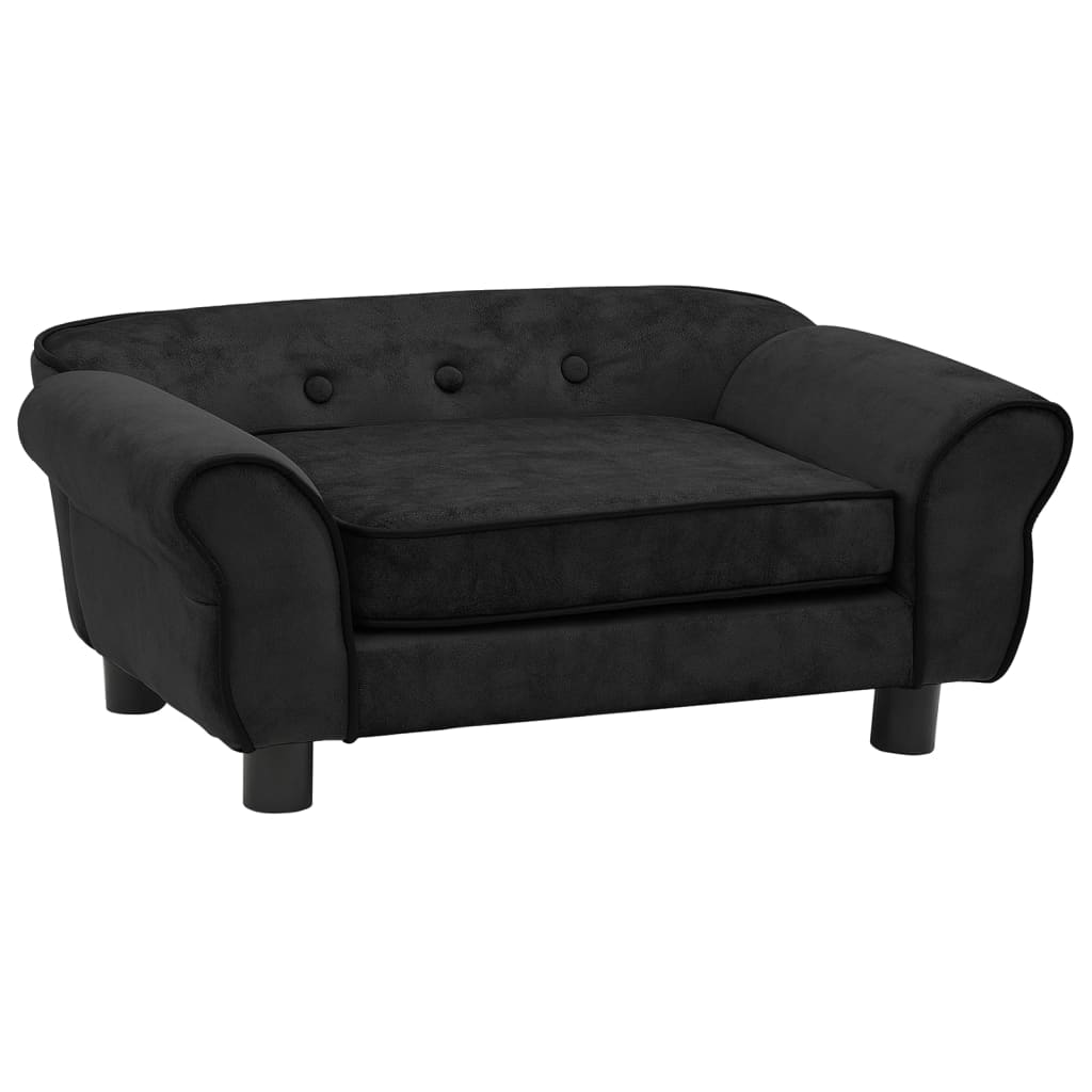 Image of vidaXL Dog Sofa Black 72x45x30 cm Plush