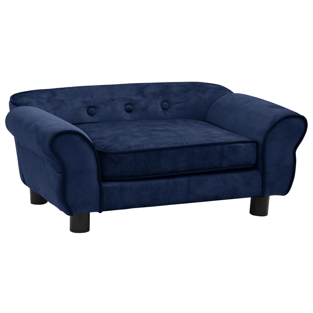 Image of vidaXL Dog Sofa Blue 72x45x30 cm Plush