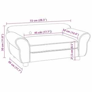 Pohovka pro psy modrá 72 x 45 x 30 cm plyš - obrázek 13