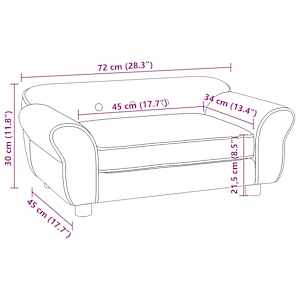 Pohovka pro psy krémová 72 x 45 x 30 cm plyš - obrázek 13
