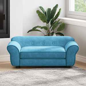 Pasji kavč turkizen 72x45x30 cm iz pliša