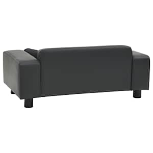 Pohovka pro psy tmavě šedá 81 x 43 x 31 cm plyš a umělá kůže - obrázek 3