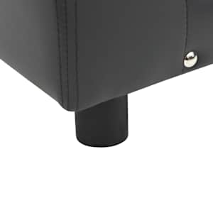 Pohovka pro psy tmavě šedá 81 x 43 x 31 cm plyš a umělá kůže - obrázek 5