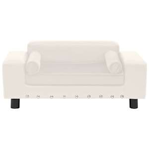 vidaXL Lova &scaron;unims, kreminė, 81x43x31cm, pliu&scaron;as ir dirbtinė oda