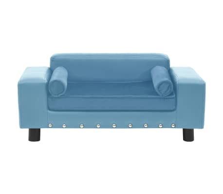 vidaXL suņu dīvāns, tirkīzzils, 81x43x31 cm, plīšs, mākslīgā āda