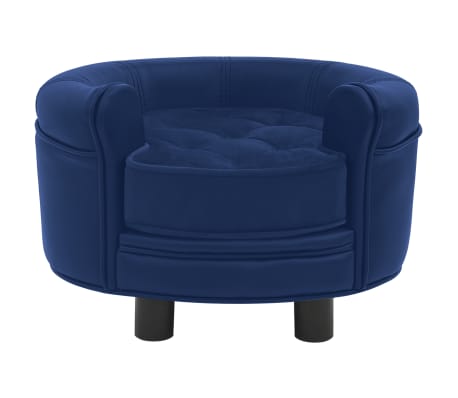 vidaXL Lova &scaron;unims, mėlyna, 48x48x32cm, pliu&scaron;as ir dirbtinė oda