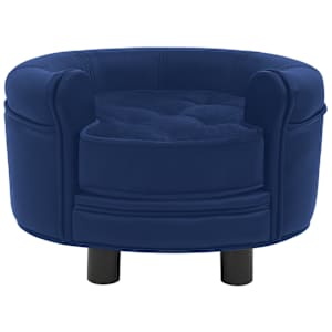 vidaXL Lova &scaron;unims, mėlyna, 48x48x32cm, pliu&scaron;as ir dirbtinė oda