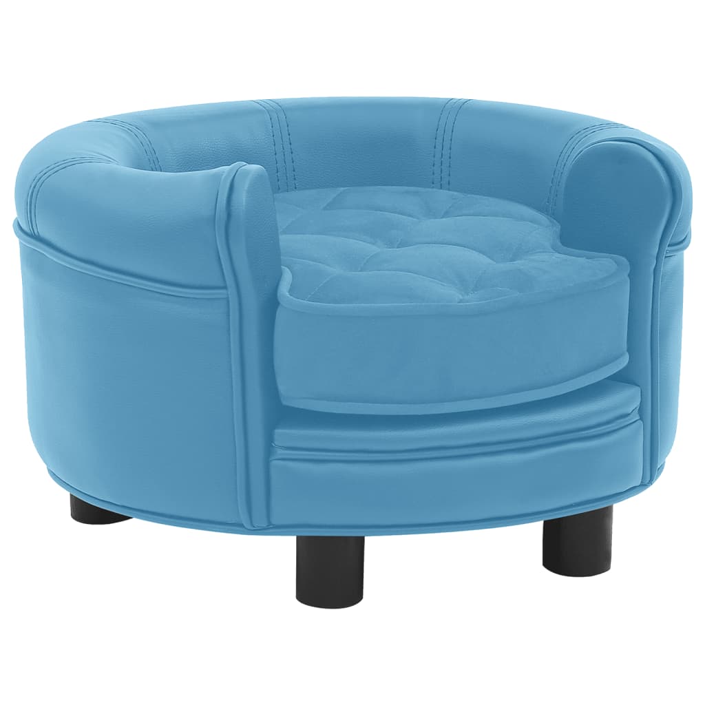 vidaXL Canapea pentru câini, turcoaz, 48x48x32 cm pluș/piele ecologică vidaxl.ro