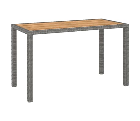vidaXL 6-tlg. Garten-Essgruppe Poly Rattan Akazie Massivholz Grau