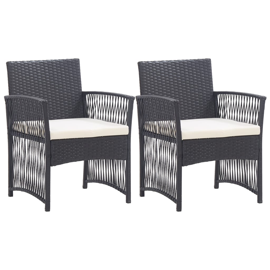 Patio Chairs 2 Pcs Outdoor Patio Dining Chair with Cushions Poly Rattan vidaXL - Picture 20 of 32