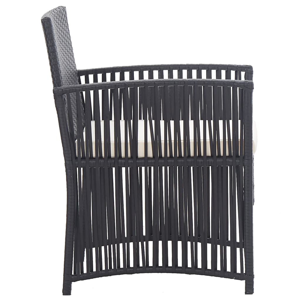 Patio Chairs 2 Pcs Outdoor Patio Dining Chair with Cushions Poly Rattan vidaXL - Picture 23 of 32