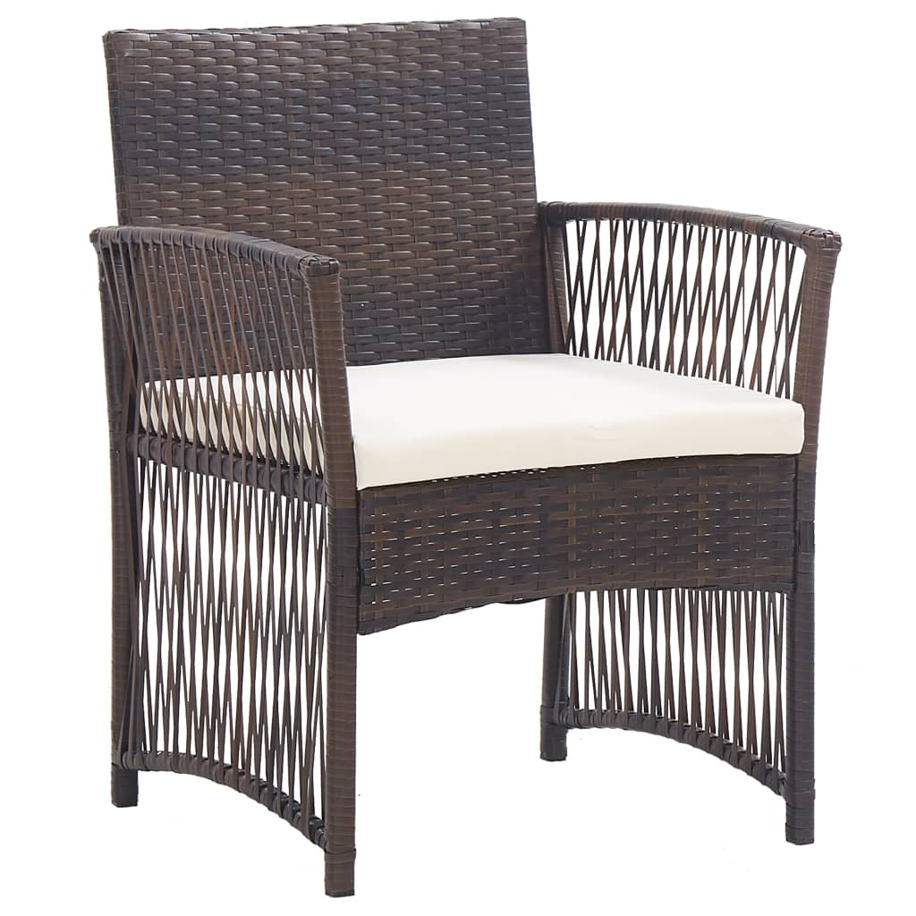 Patio Chairs 2 Pcs Outdoor Patio Dining Chair with Cushions Poly Rattan vidaXL - Picture 26 of 32