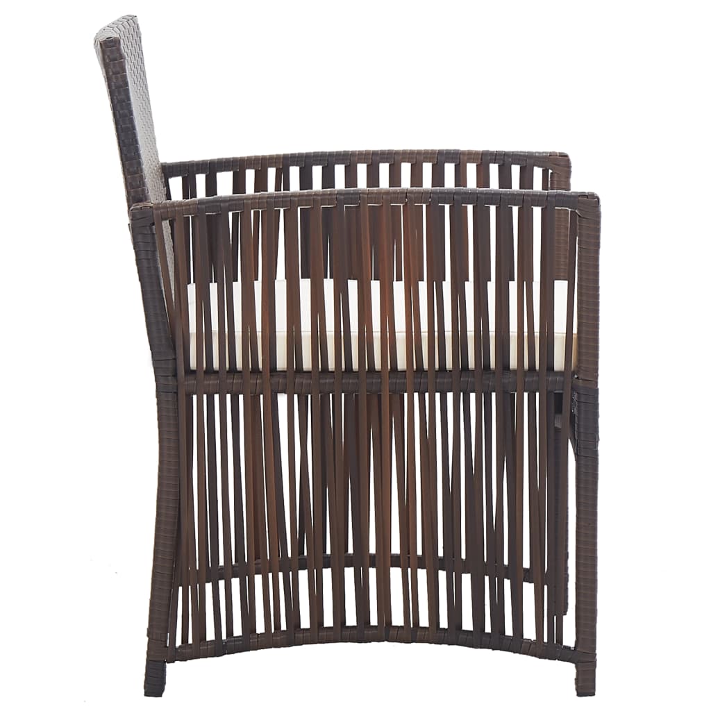 Patio Chairs 2 Pcs Outdoor Patio Dining Chair with Cushions Poly Rattan vidaXL - Picture 30 of 32