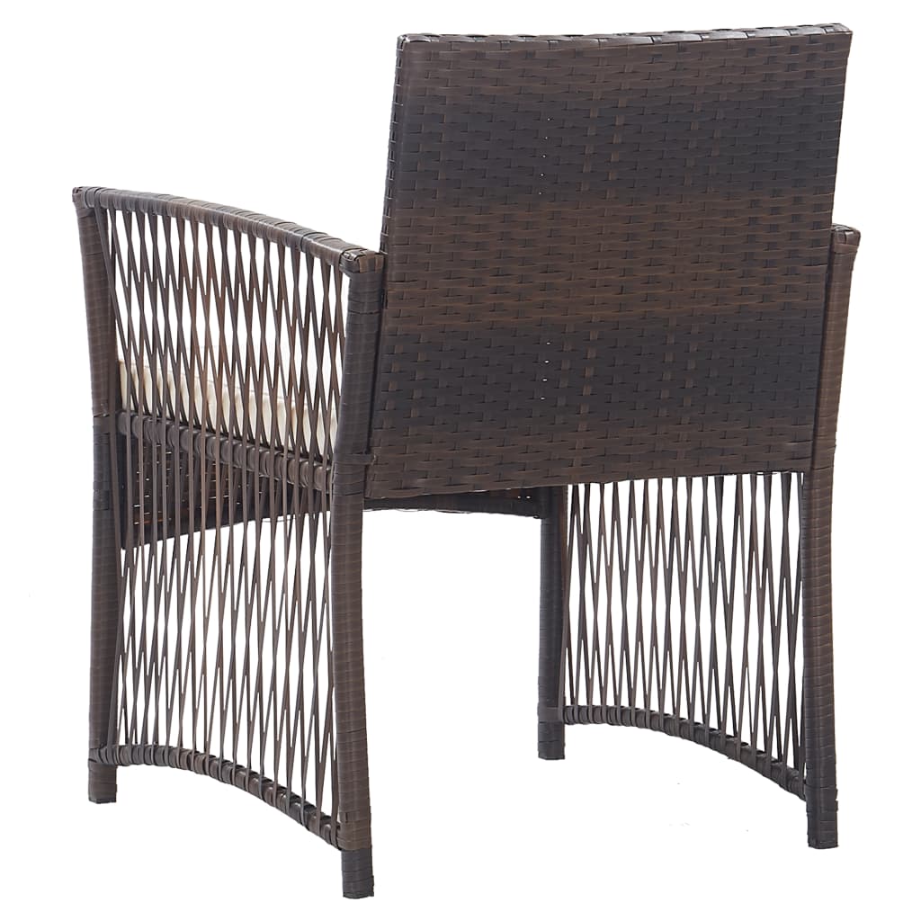Patio Chairs 2 Pcs Outdoor Patio Dining Chair with Cushions Poly Rattan vidaXL - Picture 31 of 32