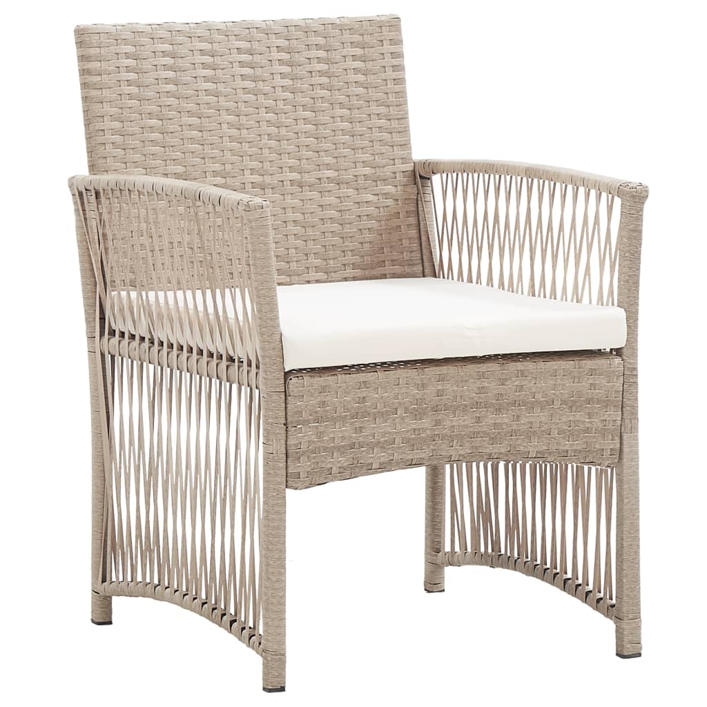 Patio Chairs 2 Pcs Outdoor Patio Dining Chair with Cushions Poly Rattan vidaXL - Picture 12 of 32